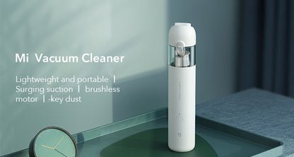 Xiaomi Mijia portable handheld vacuum cleaner with cyclone suction, compact design, ideal for home and car cleaning.