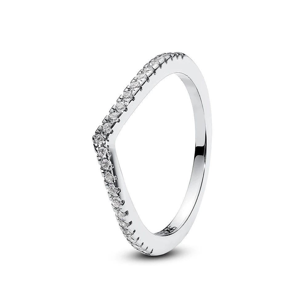 925 Sterling Silver Crown Heart Ring with Zircon