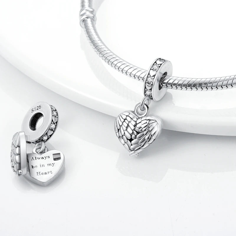 925 sterling silver charm beads, love family and life designs - view 13