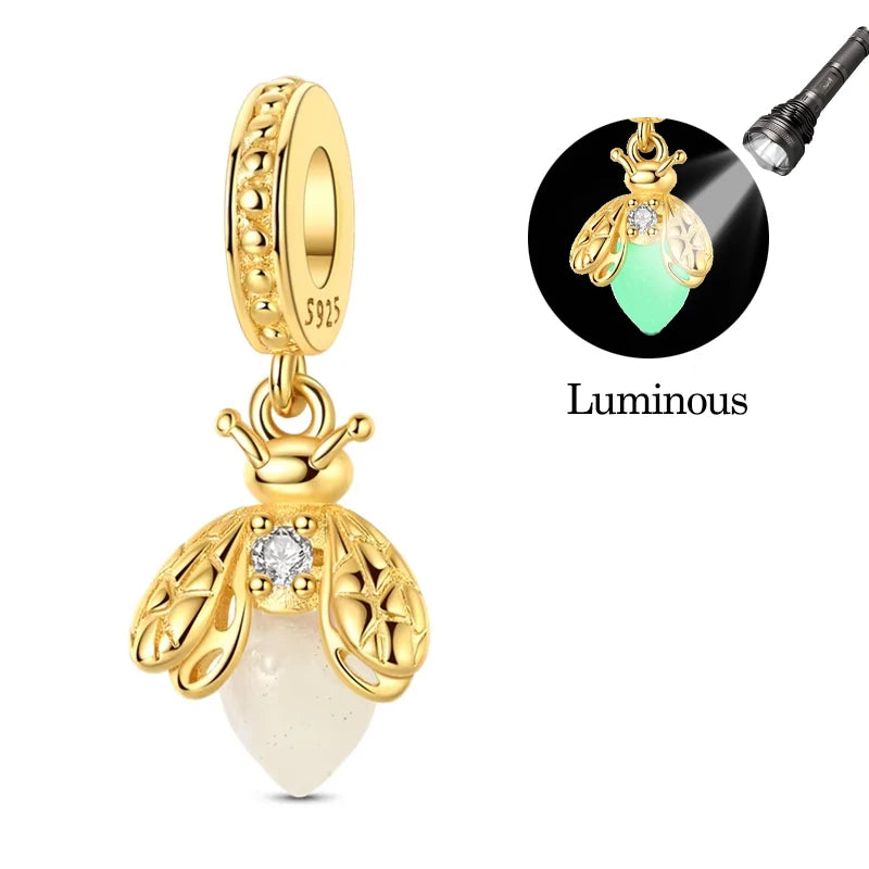925 Sterling Silver Gold-Tone Charm Beads — Crosses, Bows & Mixed Designs