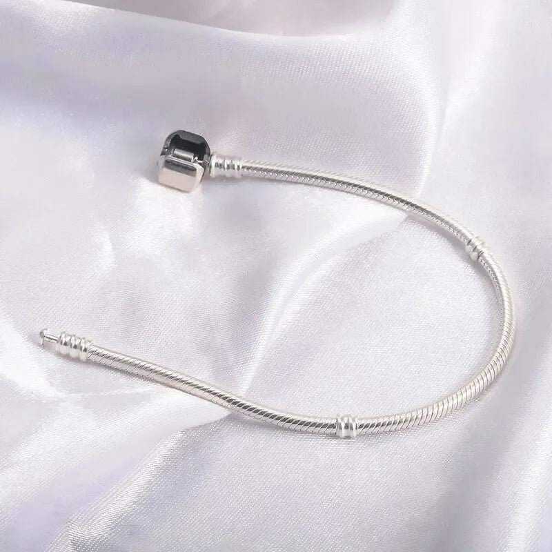 925 sterling silver snake chain bracelet, smooth - view 18