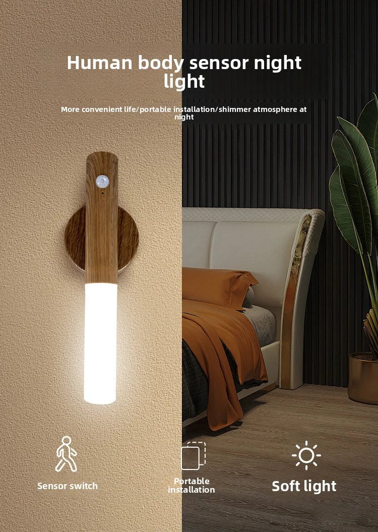 Prime Deal Zone LED night light with USB charging, human induction motion sensor for bedside, cabinet, and wardrobe lighting.