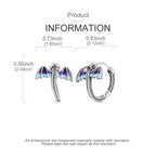 925 Sterling Silver Butterfly & Hoop Earrings — Coloured Zircon Accents