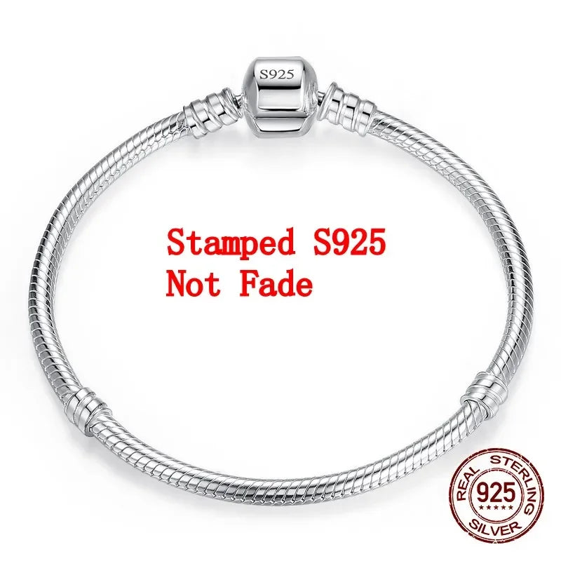 925 sterling silver snake chain bracelet, slim - view 7