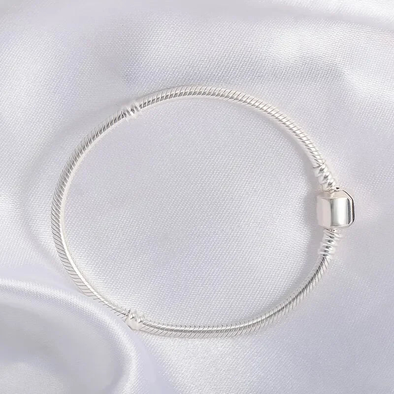 925 sterling silver snake chain bracelet, smooth - view 12