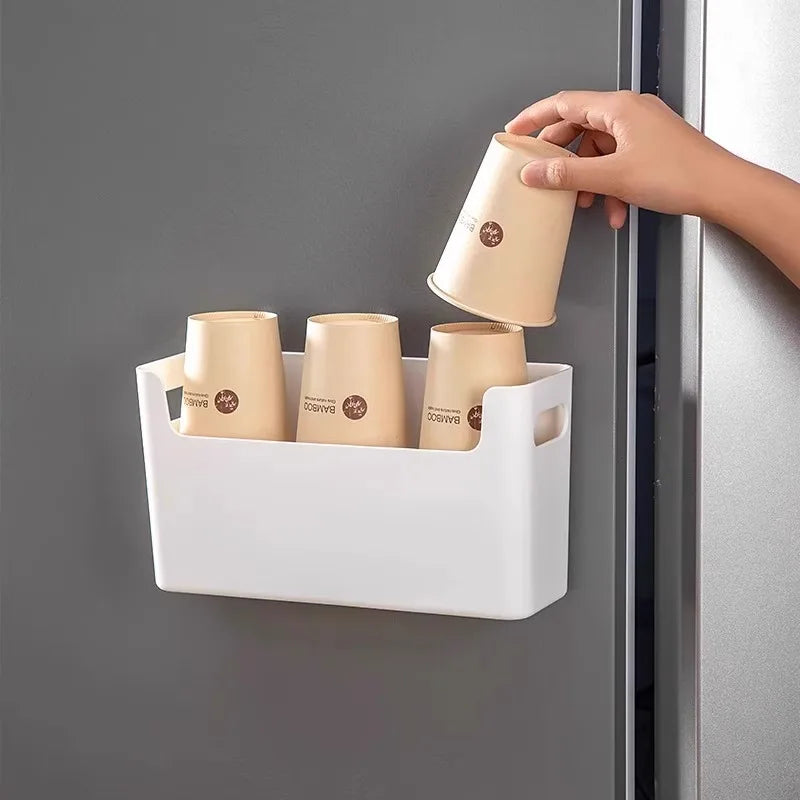 Prime Deal Zone non perforated cling film rack inside cabinet wall shelf for kitchen storage and spice organization.