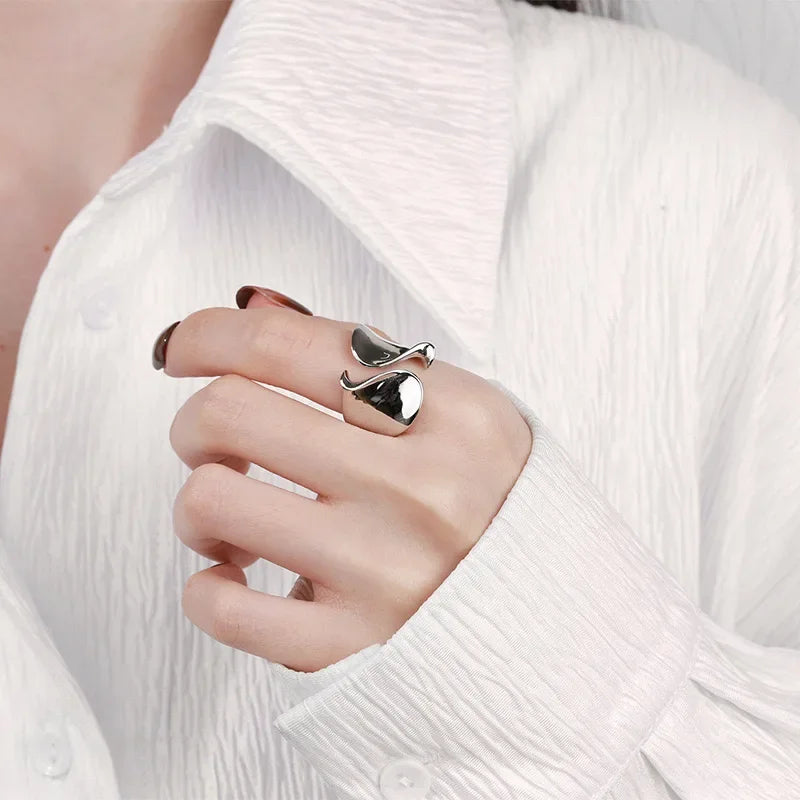 925 Sterling Silver Minimalist Couple Rings, Handmade