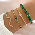 snake and gemstone rhinestone bangle set - view 15