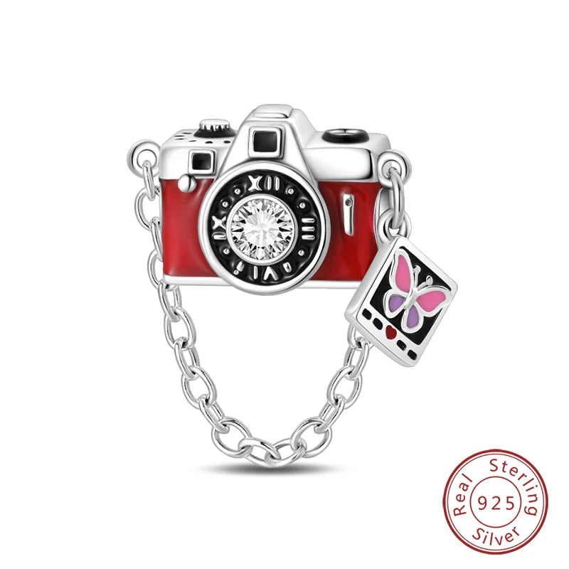 925 Sterling Silver Red Wine & Chili Charm Beads
