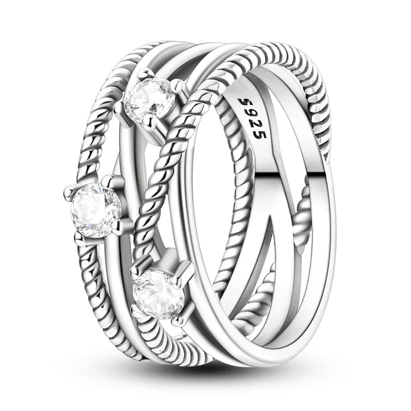 Silver zircon ring styled with everyday outfit