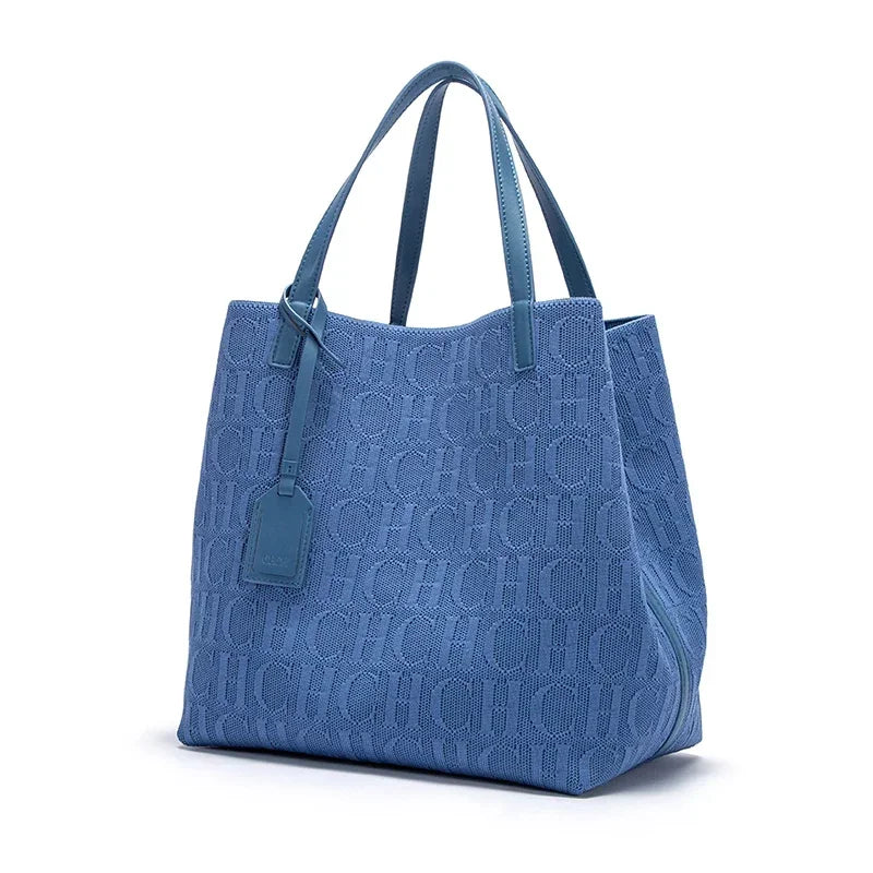 Prime Deal Zone CH high-quality craft large capacity ladies shoulder handbag with classic pure color and outer pocket.
