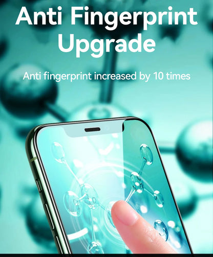 Joyroom Prime Deal Zone HD tempered glass screen protector for iPhone 17, 16, 15 Pro Max, showing full-screen coverage and clarity.