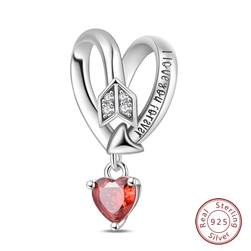 925 Sterling Silver Red Wine & Chili Charm Beads