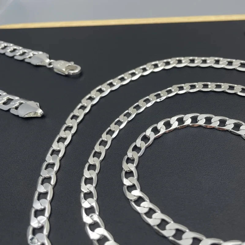 925 Sterling Silver Face Chain Necklace for Men & Women