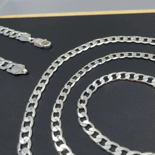 925 Sterling Silver Face Chain Necklace for Men & Women