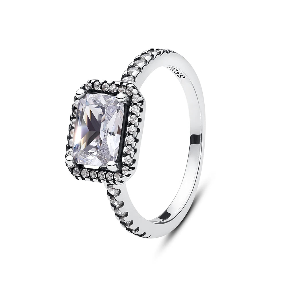 925 Sterling Silver Crown Heart Ring with Zircon