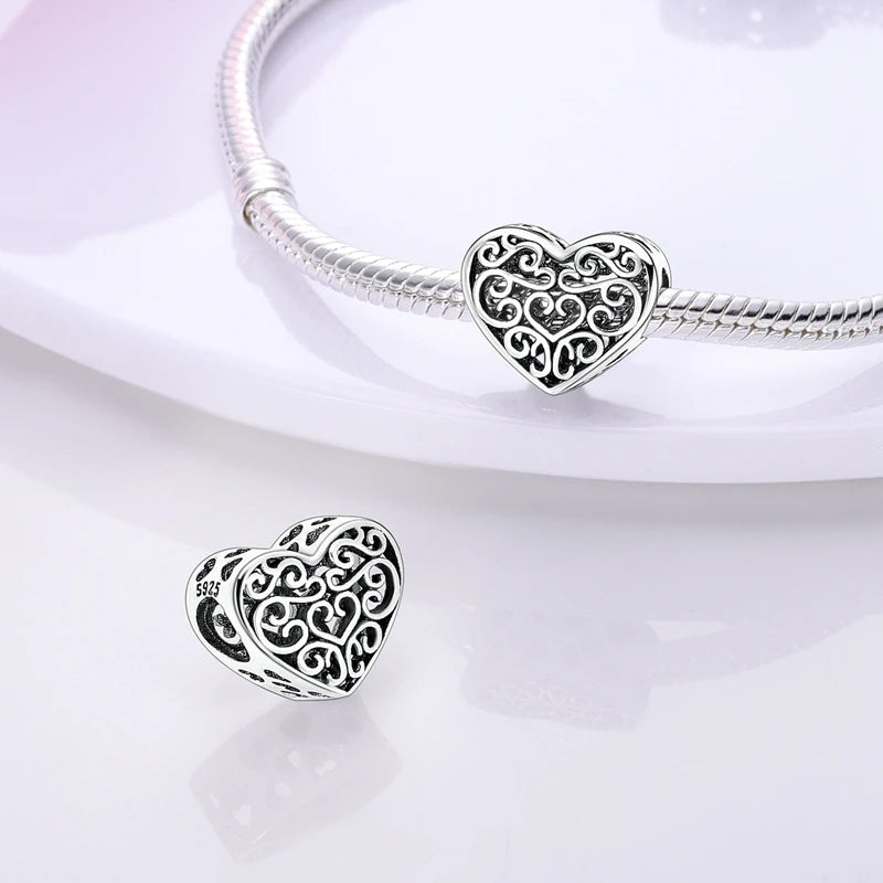 925 sterling silver charm beads, tree of life and nature designs - view 20