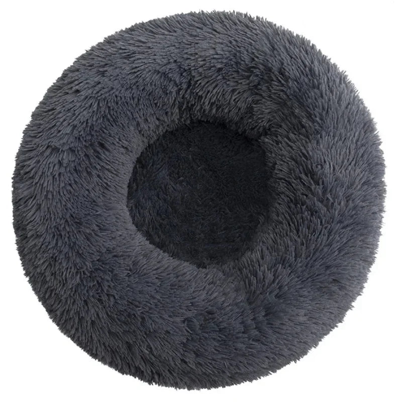 Prime Deal Zone round pet bed in six sizes, plush and soft for large dogs and cats, ideal for winter warmth and cozy sleeping.