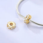 925 Sterling Silver Gold-Tone Charm Beads — Crosses, Bows & Mixed Designs