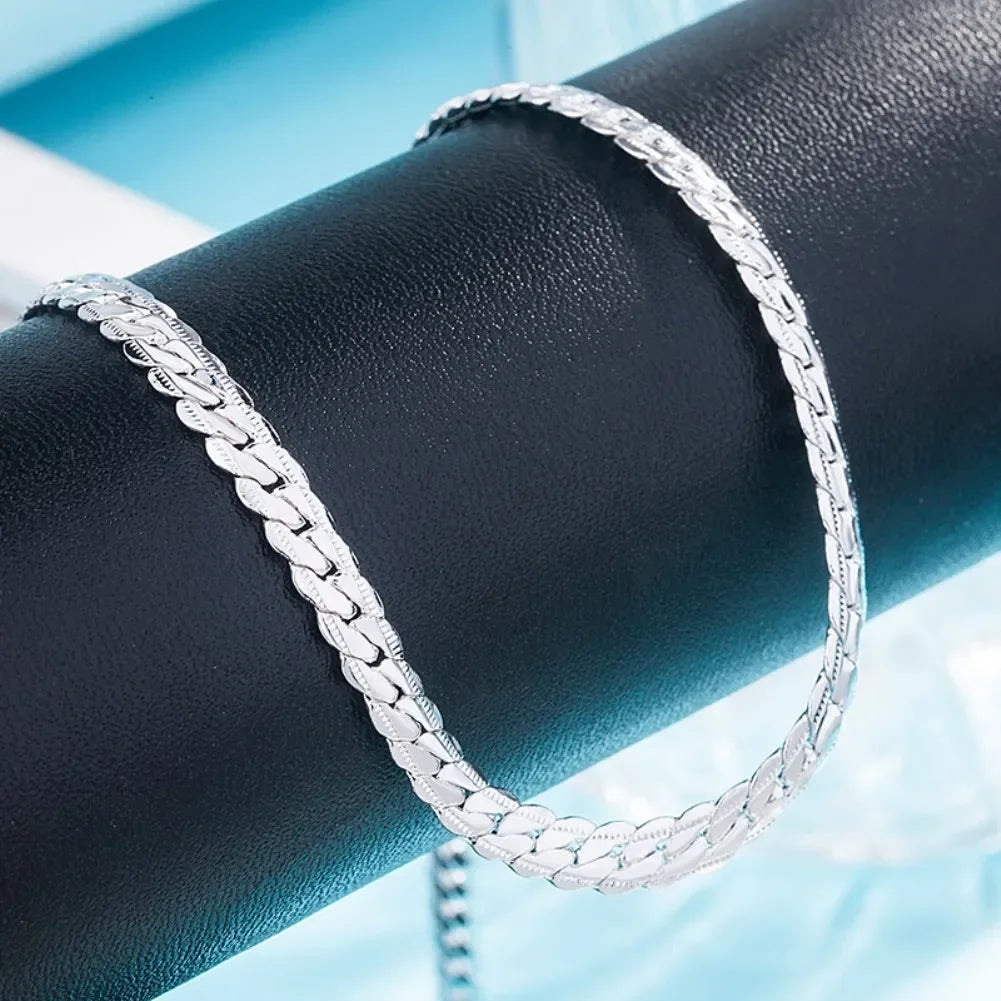 stainless steel 6mm chain necklace, unisex - view 4
