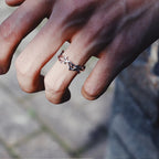 silver-plated vintage branch and thorn couple ring - view 11