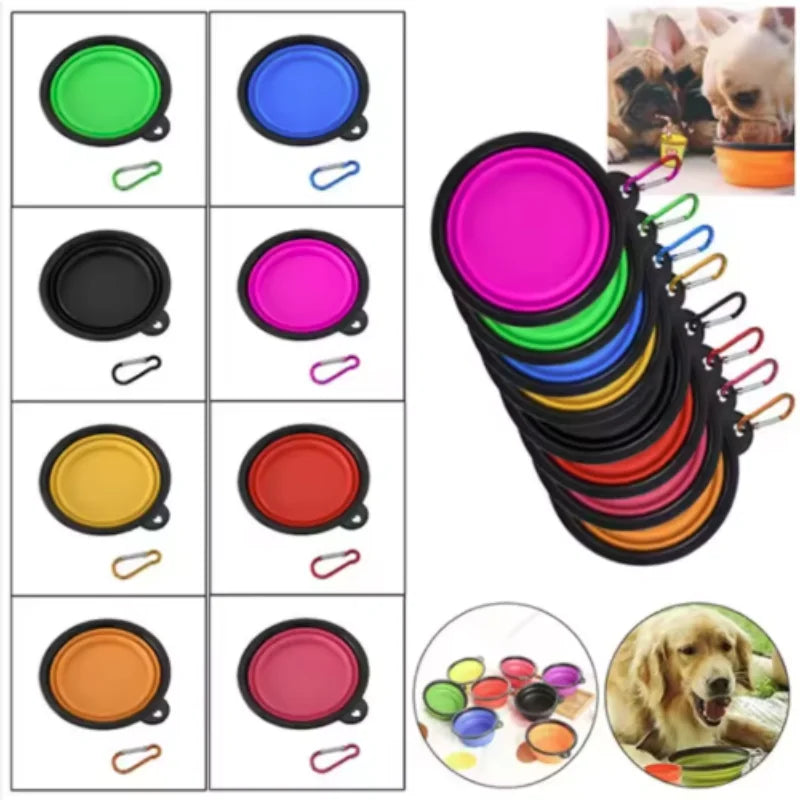 Collapsible TPR pet food and water bowl for cats and dogs, portable silicone travel bowl by Prime Deal Zone.