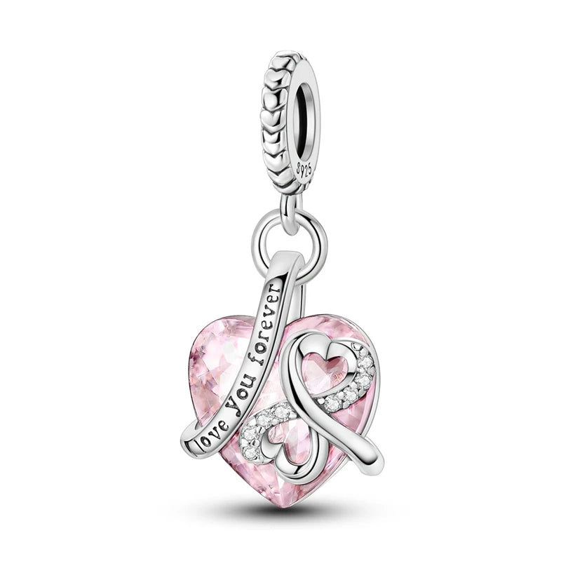 925 Sterling Silver Charm Beads — Hearts, Trees & Sweet Love Designs
