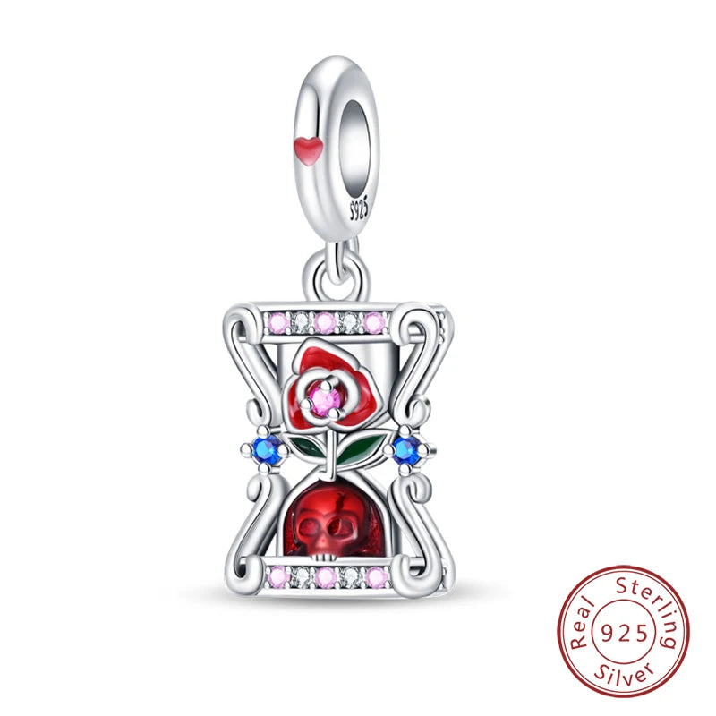 925 Sterling Silver Red Wine & Chili Charm Beads