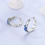 925 sterling silver butterfly hoop earrings, coloured zircon accents - view 4