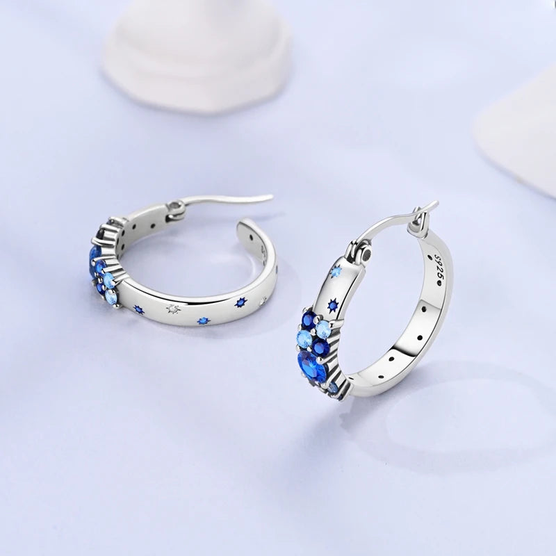 925 sterling silver butterfly hoop earrings, coloured zircon accents - view 4