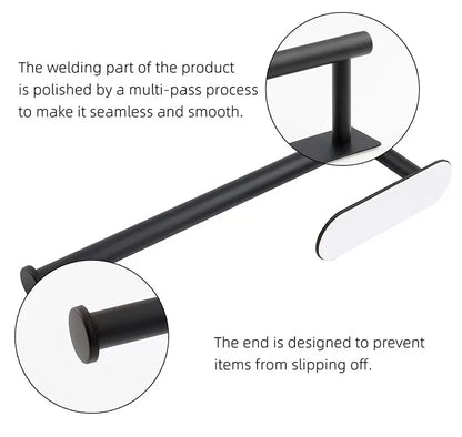 Prime Deal Zone kitchen paper towel holder with adhesive tissue hanger and toilet roll dispenser mounted on a bathroom cabinet.