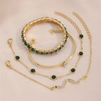 snake and gemstone rhinestone bangle set - view 5