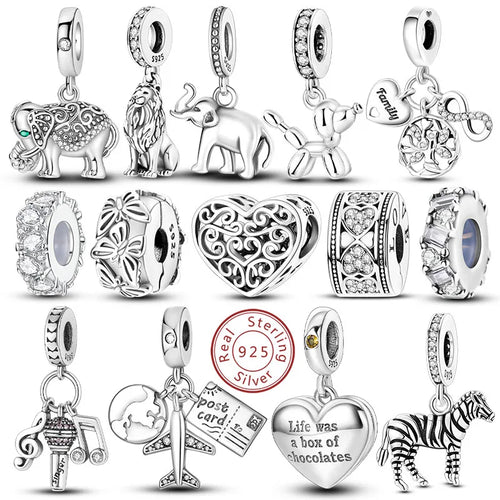 925 sterling silver charm beads, tree of life and nature designs - view 1
