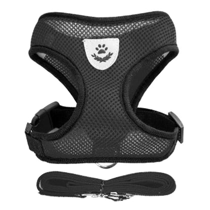 Prime Deal Zone cat harness vest with adjustable mesh straps and leash, suitable for small and medium dogs and puppies.