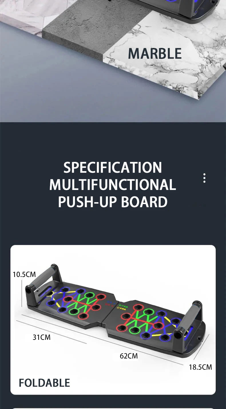 Portable Prime Deal Zone multifunctional push-up board with handles for chest, arm, back, and abdomen training, foldable fitness equipment.