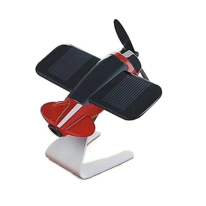 Creative solar-powered airplane desktop ornament for car interior decoration, ideal gift for men and women car enthusiasts.