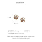 zircon cross and geometric stud earrings, light luxury - view 6