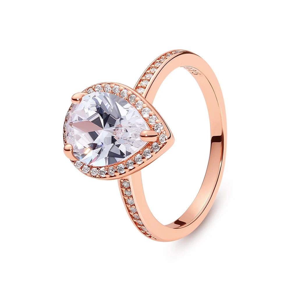 925 Sterling Silver Crown Heart Ring with Zircon
