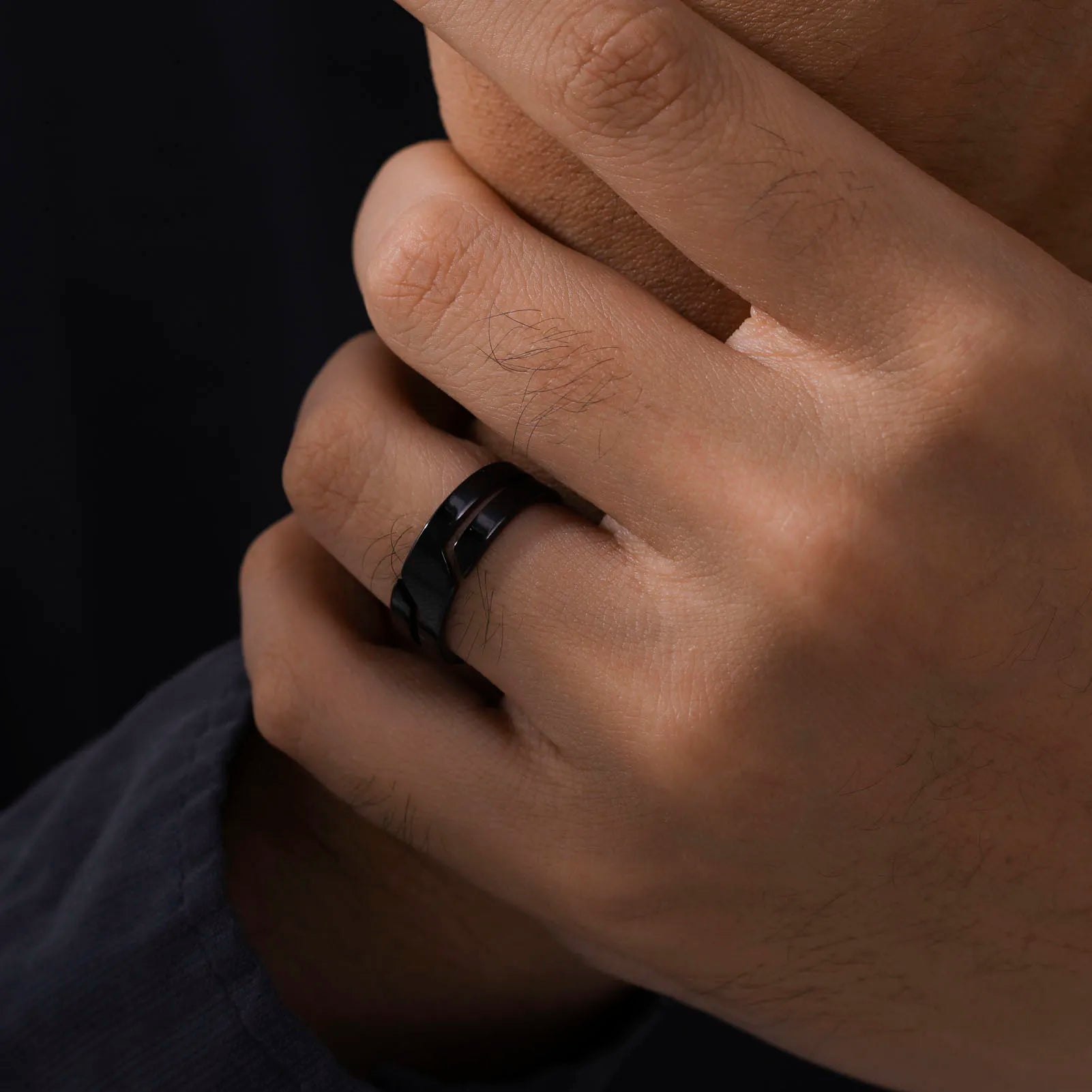 stainless steel minimalist band ring - view 19