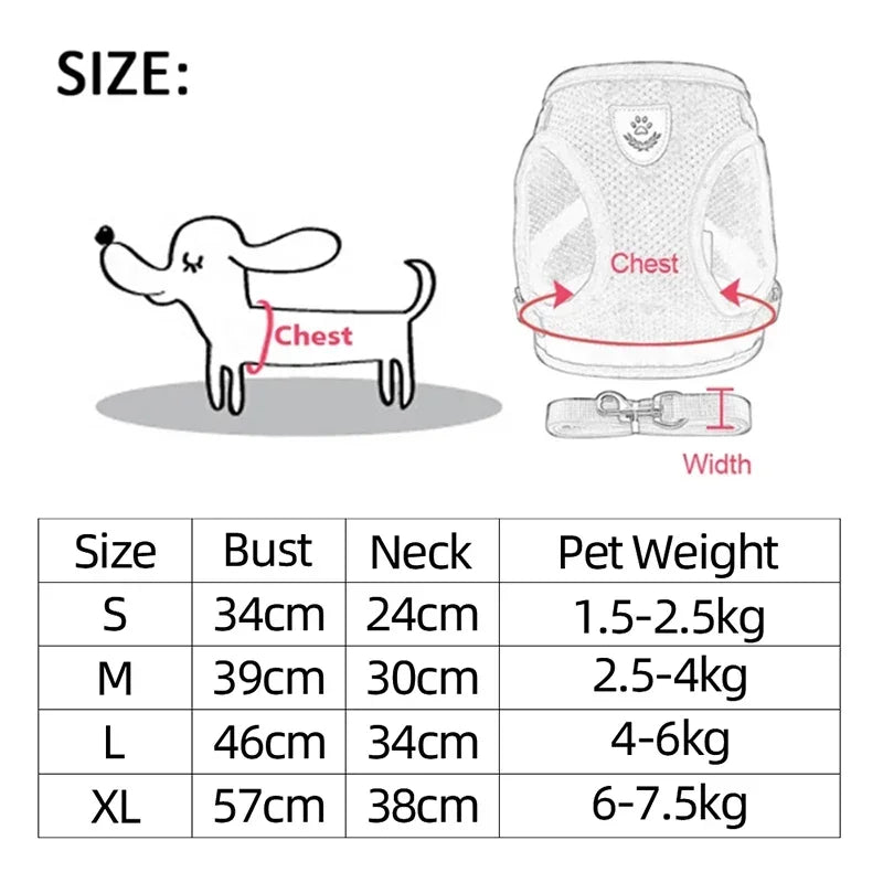 Adjustable Prime Deal Zone cat harness vest with leash, mesh polyester, suitable for small and medium puppies and dogs.