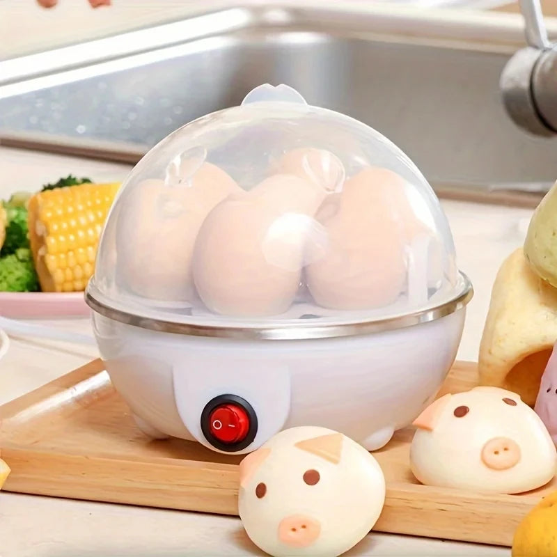 Prime Deal Zone automatic egg cooker with power off, steaming 7 eggs for boiled, steamed, or custard eggs at home.