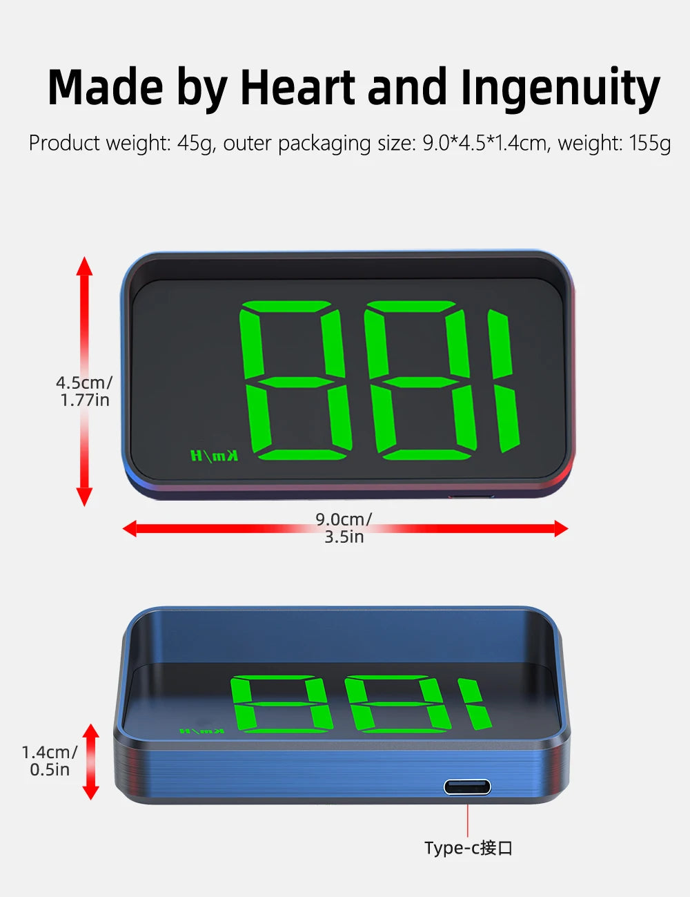 HD Car Head Up Display M2 by Prime Deal Zone showing digital speedometer and GPS data projected onto a vehicle windshield.
