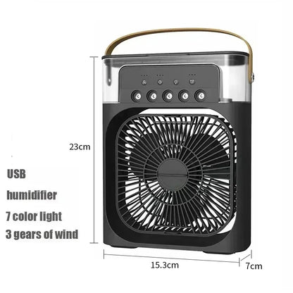 Prime Deal Zone 3-in-1 portable air cooler with LED night light, humidifier, and adjustable fan for home and office use