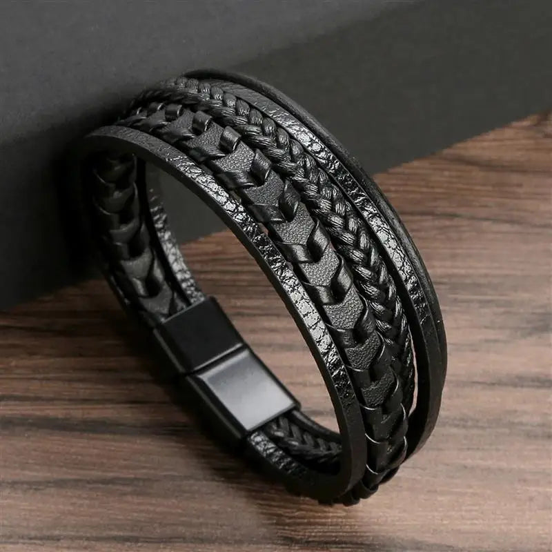 men's multi-layer woven leather bracelet - view 18