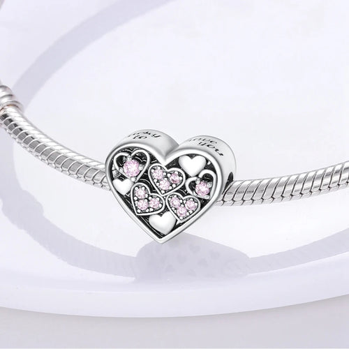 925 sterling silver charm beads, love family and life designs - view 2