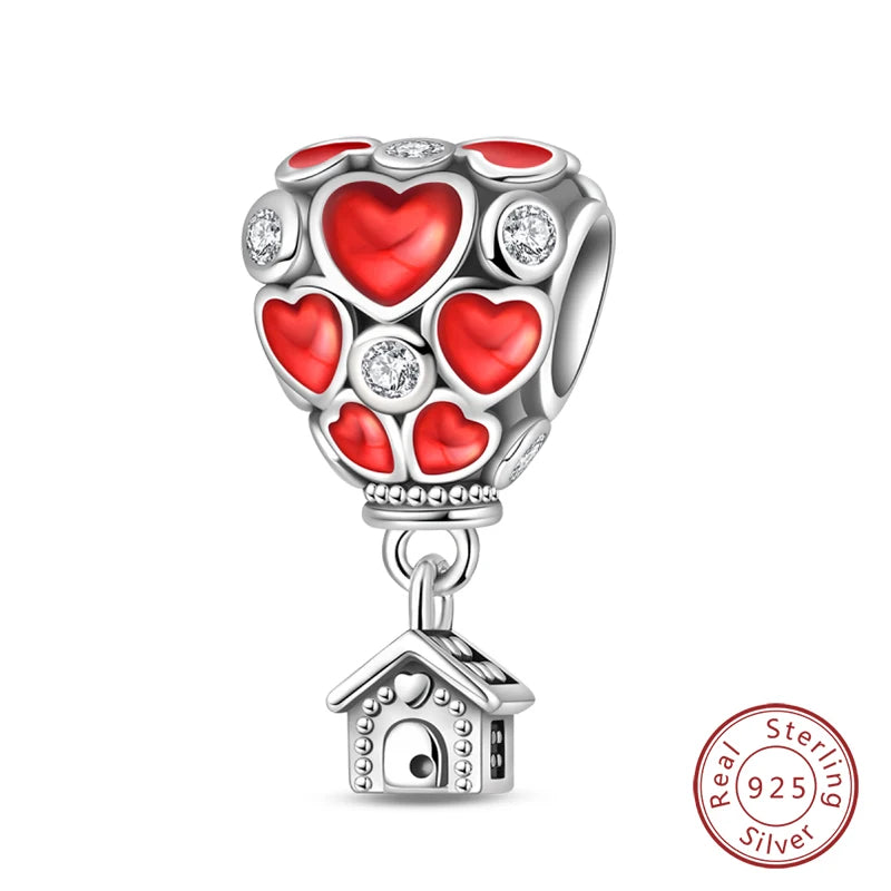 925 Sterling Silver Red Wine & Chili Charm Beads