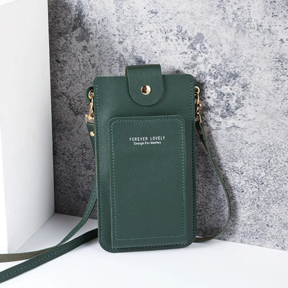 Prime Deal Zone 2024 solid color women's shoulder bag with phone pocket and card wallet, simple and stylish for everyday use.