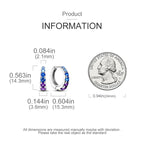 925 sterling silver butterfly hoop earrings, coloured zircon accents - view 17