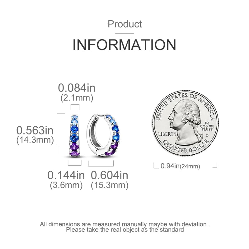 925 sterling silver butterfly hoop earrings, coloured zircon accents - view 17
