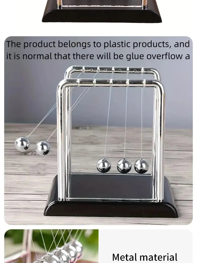Prime Deal Zone Newton's Cradle balance steel ball desktop toy for physics demonstration, stress relief, and home decoration.